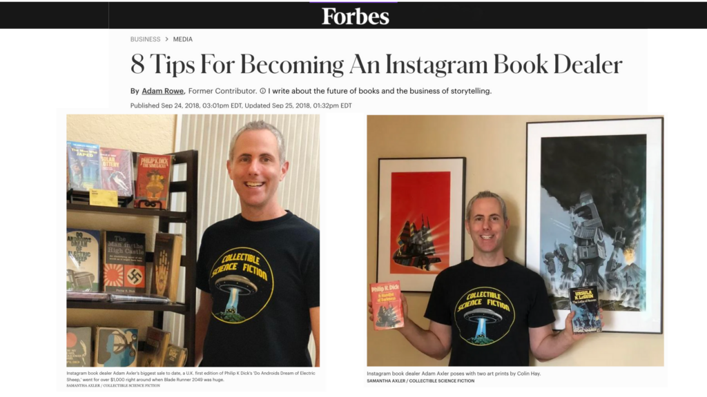 Forbes – 8 Tips For Becoming An Instagram Book Dealer (Adam Axler feature)