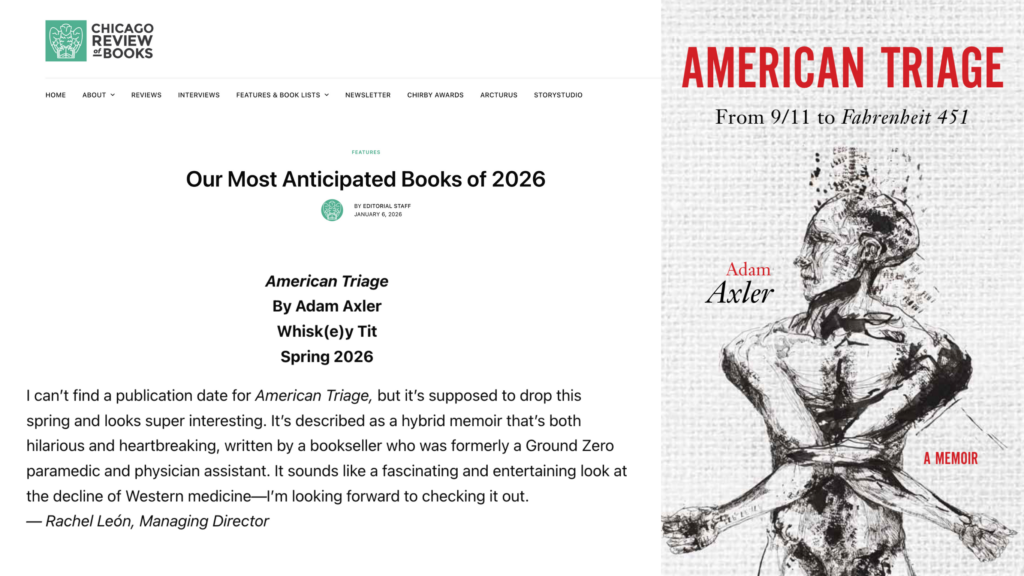 Chicago Review of Books – Our Most Anticipated Books of 2026 (American Triage mention)
